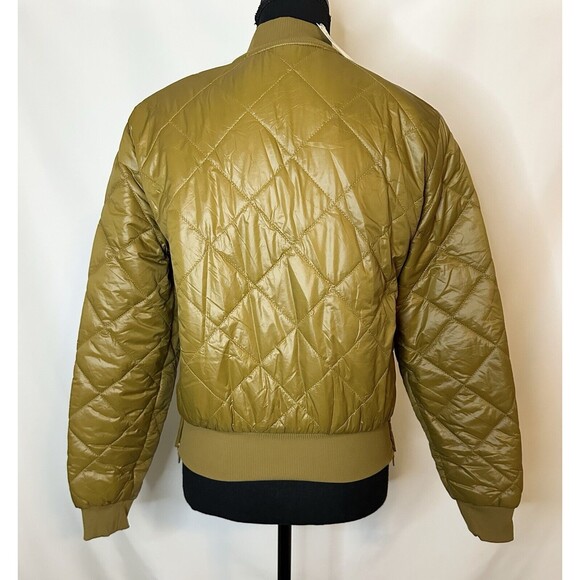 Offline by Aerie Sherpa Lined Quilted Puffer‎ Bomber Jacket Treeline SMALL NWT - Picture 3 of 13